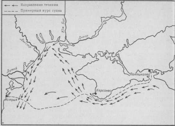 Течение в северо-западной части Черного моря