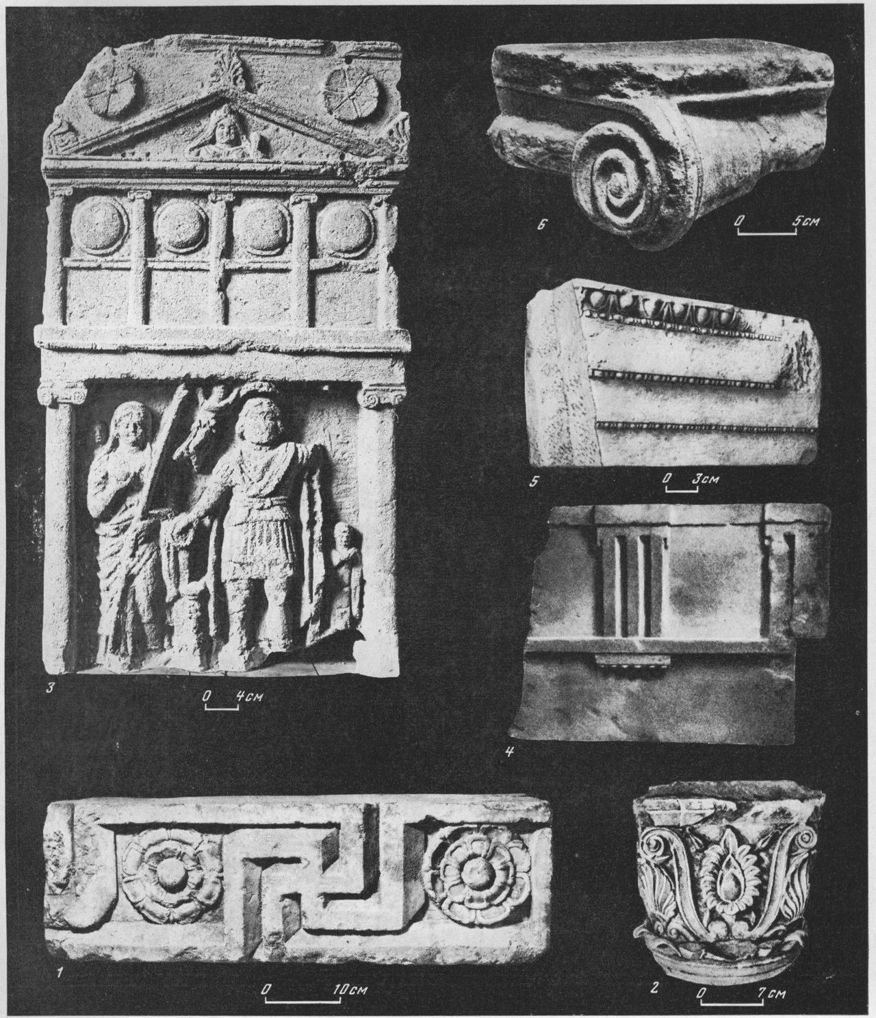 Таблица XCII. Архитектурные детали III и II вв. до н.э.