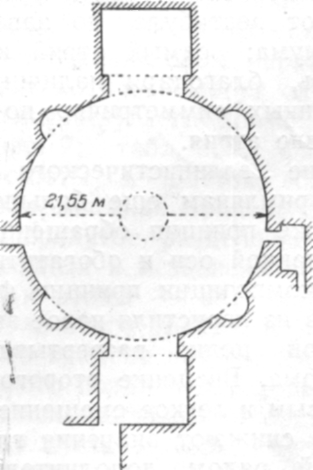 План купольного зала в термах около Бай (I век до н. э.). По Паоли