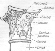 Полихромная капитель из дома Оленей в Геркулануме (I век н. э.)