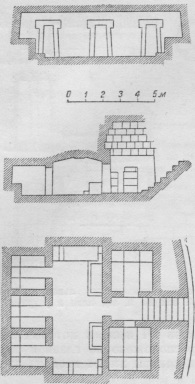 Гробница Греческих ваз в Черветери (VI век до н. э.), план и разрезы