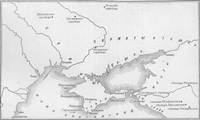 Карта Северного Причерноморья в древности