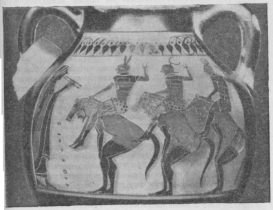 Хор всадников. Аттическая ваза конца VI в. до н. э.