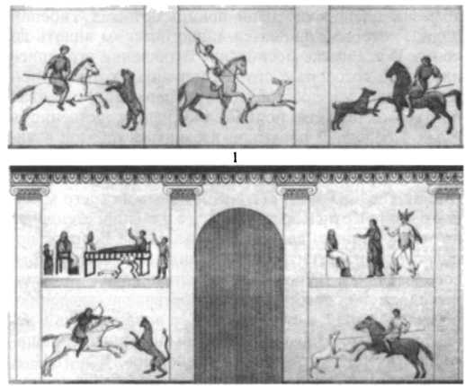 Конные венаторы в росписи первой камеры пантикапейского склепа 1841 г.