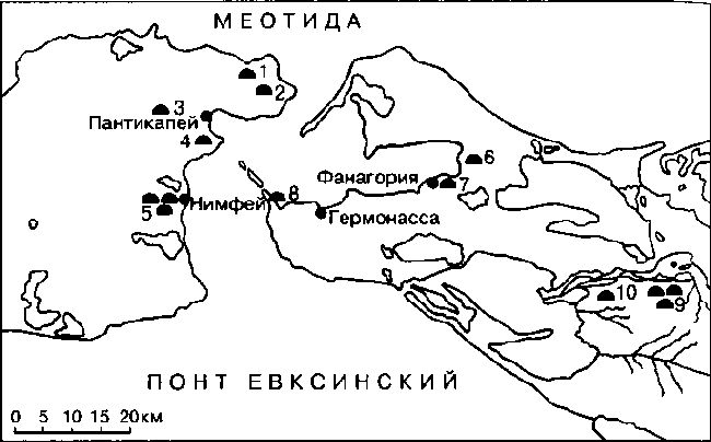 Курганы варварской знати V — начала IV в. до н. э. на Боспоре.