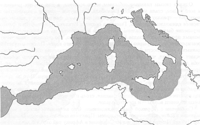 Акватории, контролировавшиеся римлянами к концу Второй Пунической войны