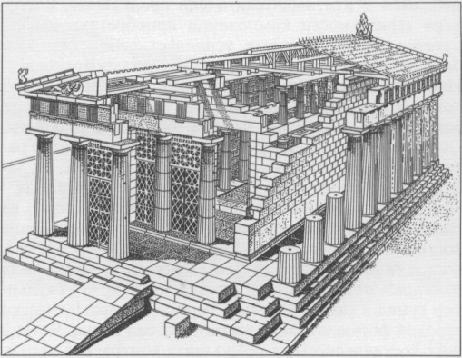 Храм Афины Афайи на острове Эгина. Аксонометрия