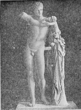 Гермес с Дионисом. (Статуя IV в. до н.э. работы Праксителя)