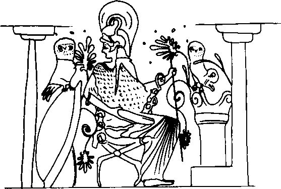 Афина. Изображена в виде жрицы, с ритуальным сосудом.