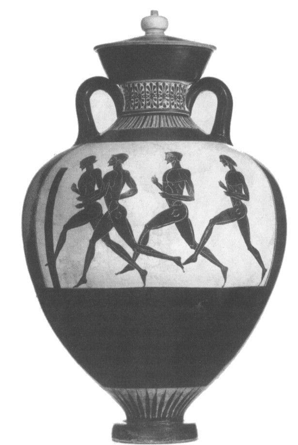 Панафинейская амфора с изображением состязания бегунов