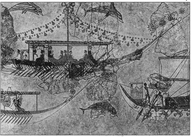 Фреска-миниатюра из Феры. Морской праздник. XVIв. до н.э.