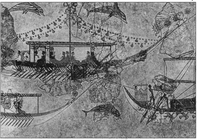 Фреска-миниатюра из Феры. Морской праздник. XVIв. до н.э.