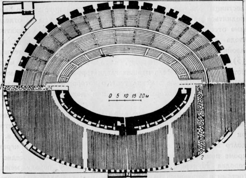 Рис. 94. Амфитеатр (разрез).