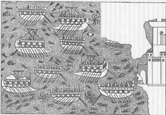 Финикийские корабли конца VII век до нашей эры.