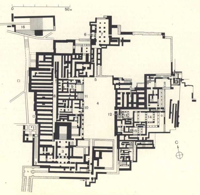 Новый дворец в Кноссе. XVII—XV вв. до и. ». План