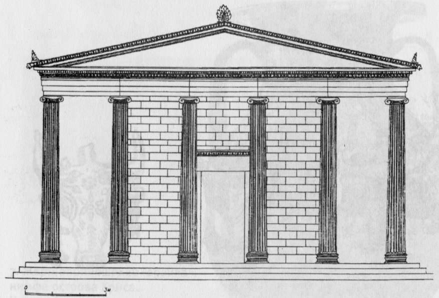 11. Пантикапейский храм Аполлона. V в. до н. э. Реконструкция И.Р. Пичикяна.