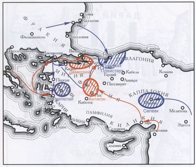 Карта III. Кампания 302 г. в Малой Азии