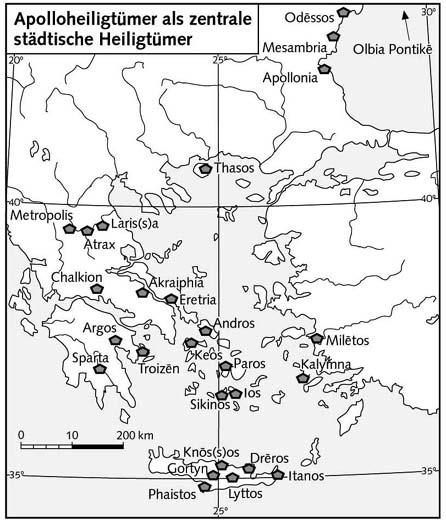 Храмы Аполлона как основные городские святилища - Карта
