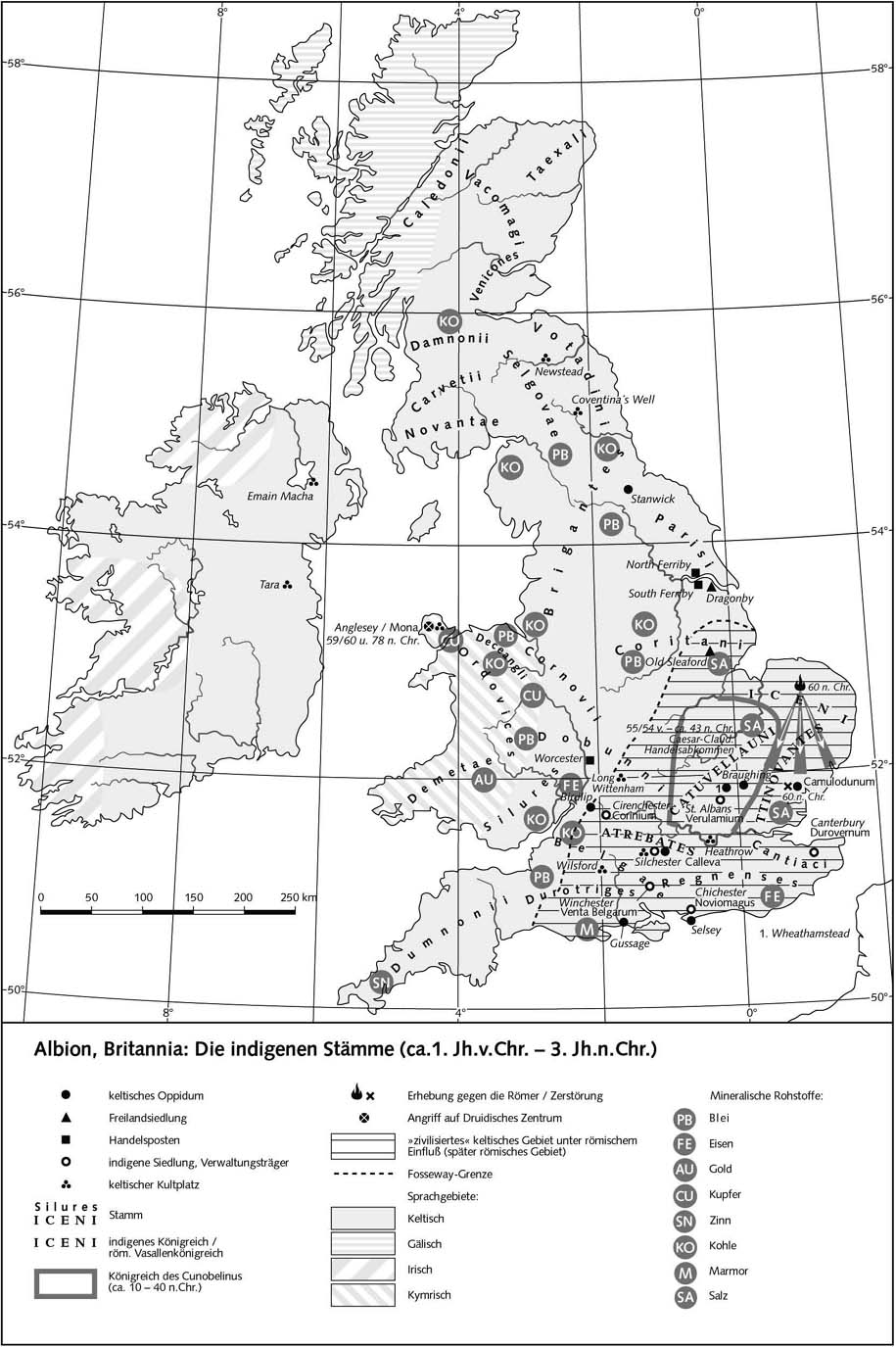 Альбион, Британия: местные племена (ок. I в до н.э. - III в. н.э.)