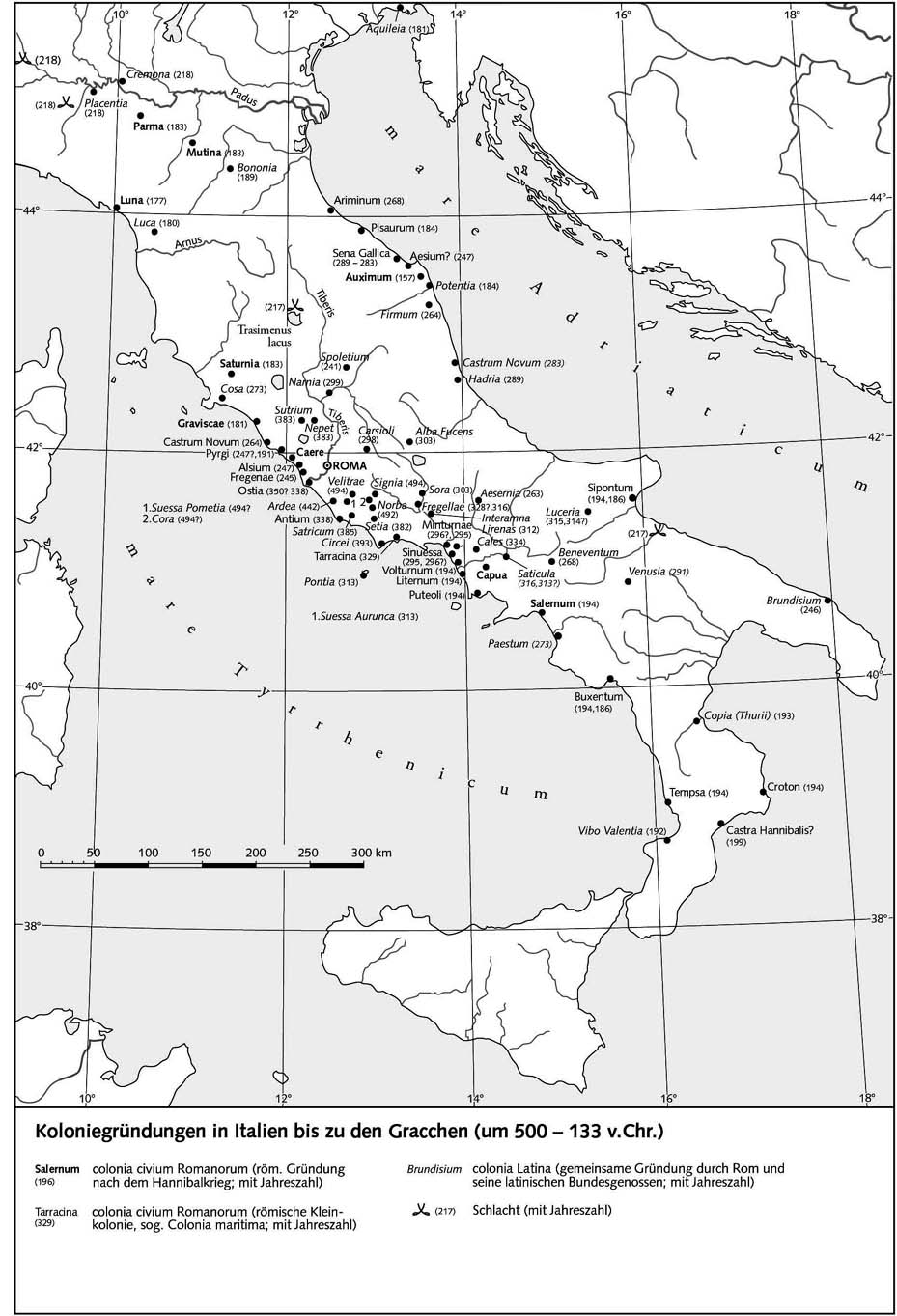 Основание колоний в Италии вплоть до времени Гракхов (ок 500-133 гг. до н.э.)