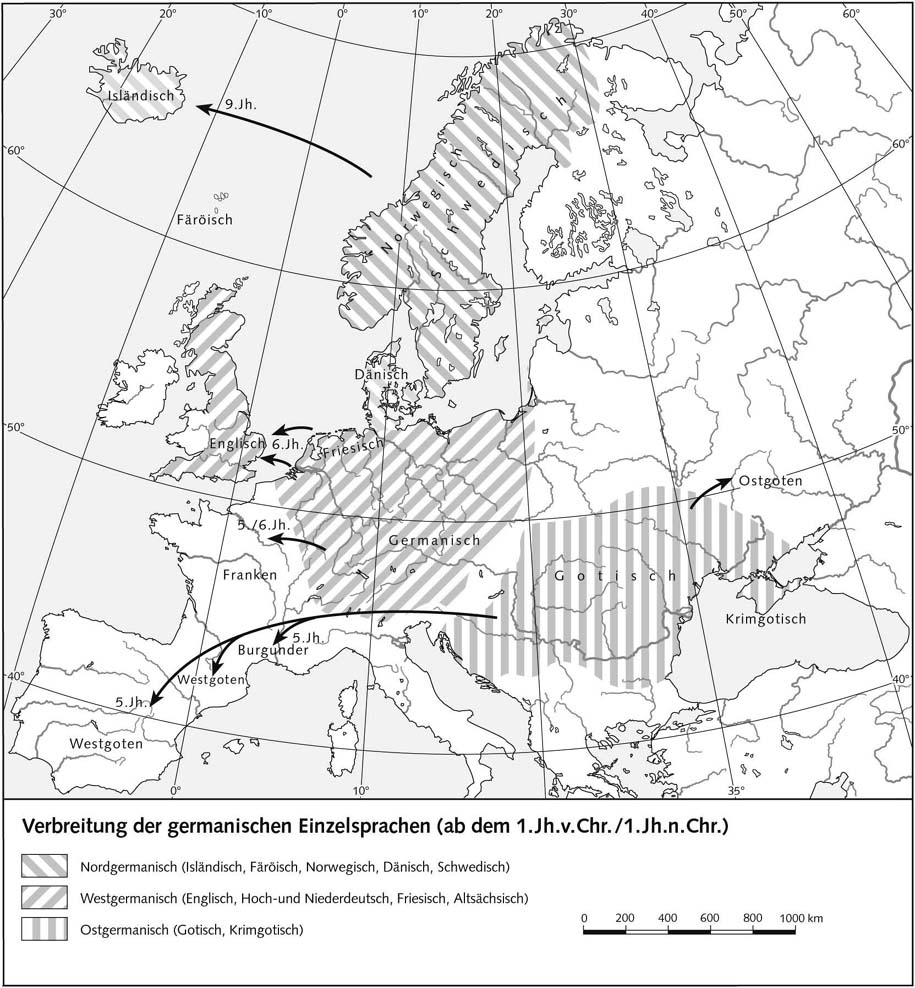Распространение германских языков 
