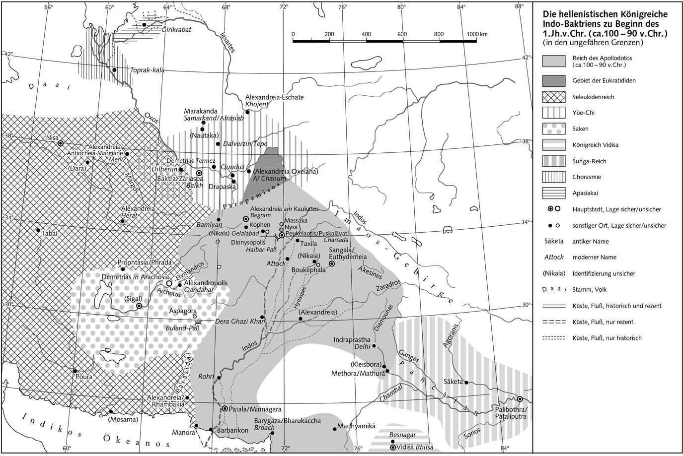 Эллинистическое государство в Индо-Бактрии - Карта