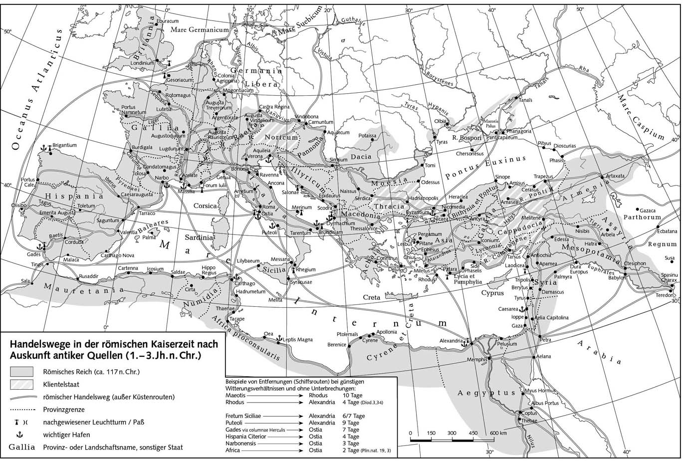 Торговые пути во времена римской империи по сведениям античных источников