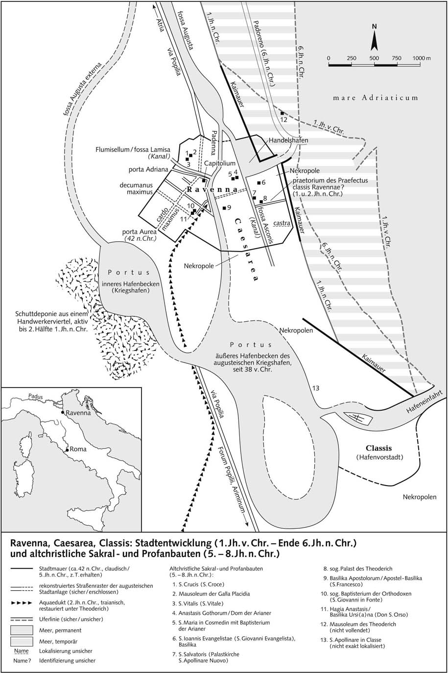 Равенна, Цезарея, Классис : развитие города (I в. до н.э. - конец VI в. н.э.) и древнехристианские священные и светские сооружения