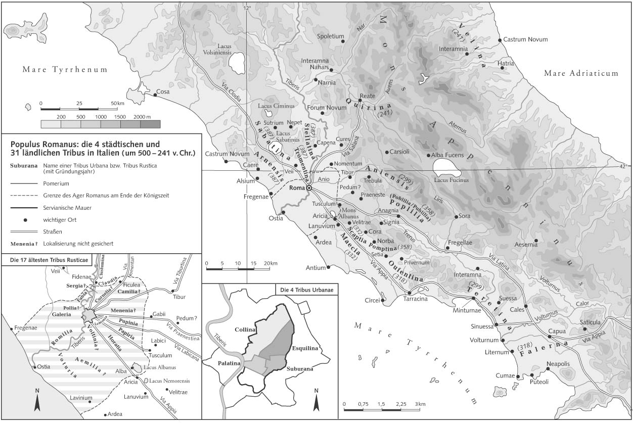 Римский народ: 4 городских и 31 сельская триба в Италии (500-241 гг. до н.э.)