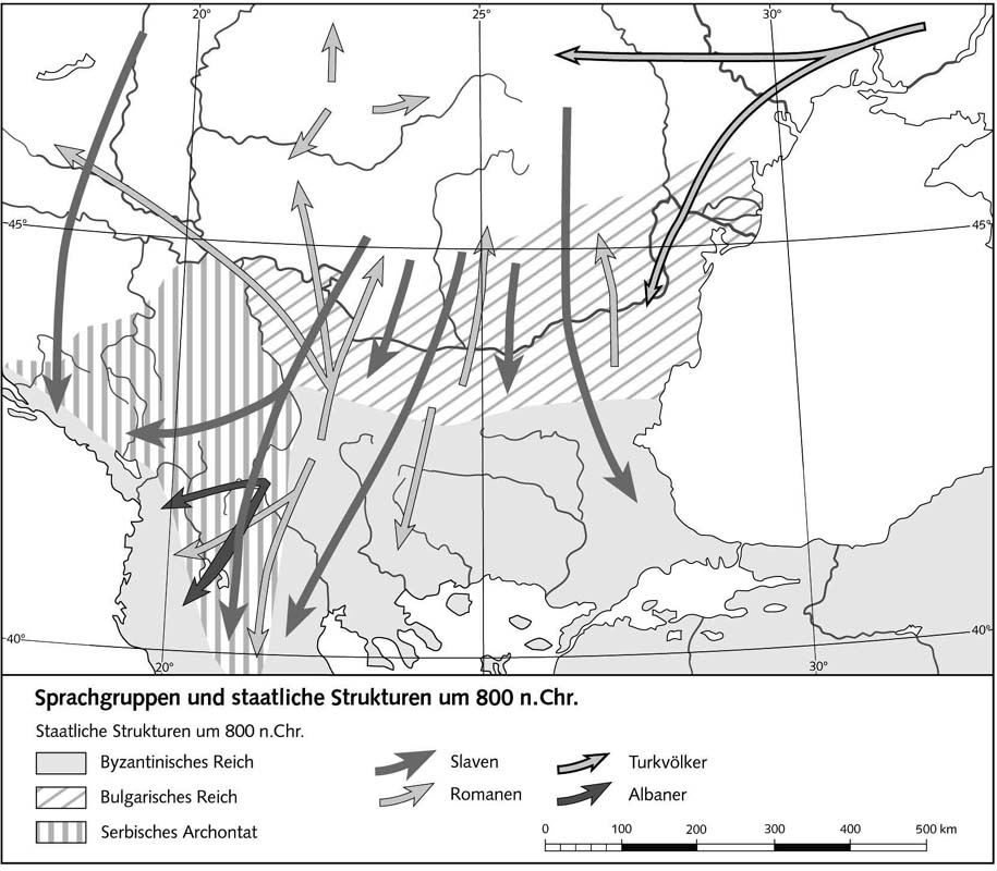 Языковые группы и государственные структуры ок. 800 г. н.э.